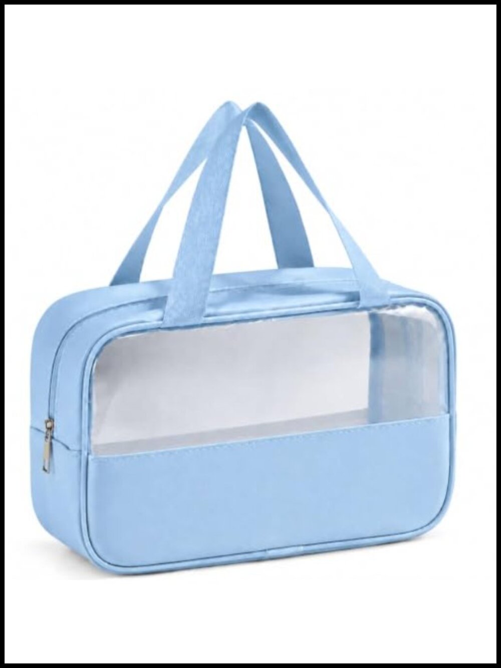 Clear Travel Toiletry Bag Cosmetic Pouch Zipper Dual Handles